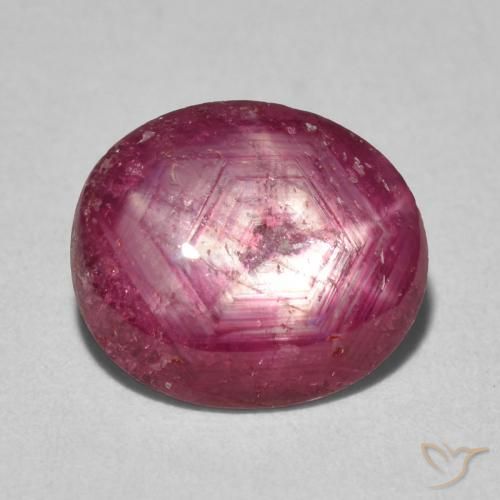 3.51ct Naturale Rosso medio Rubino stellato, Ovale, Opaco