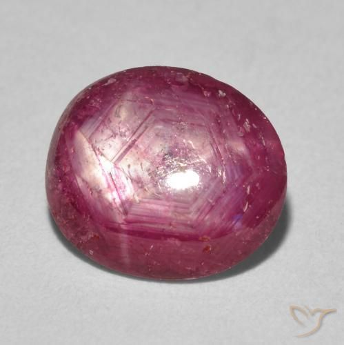Rubino Stellato Rosso medio naturale da 3.51 ct, Ovale, Opaco
