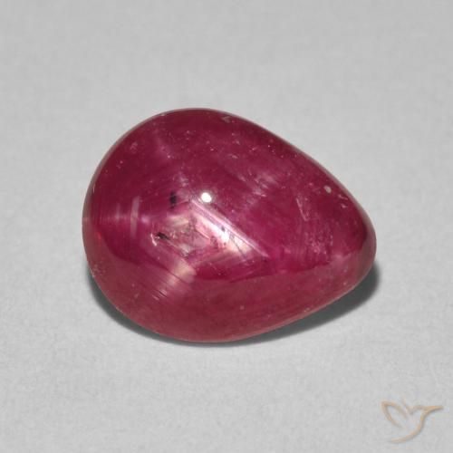 2.84ct Naturale Rosso medio Rubino stellato, Forma a pera, Opaco