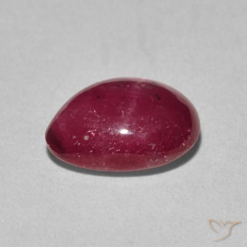 Rubino Stellato Rosso medio naturale da 2.84 ct, Forma a pera, Opaco