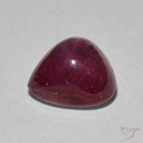 Rubino Stellato Vino Rosso Profondo naturale da 4.42 ct, Forma a pera, Opaco