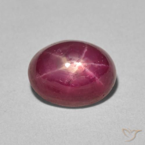 Rubino stellato naturale rosso da 3,42 ct, taglio ovale, opaco