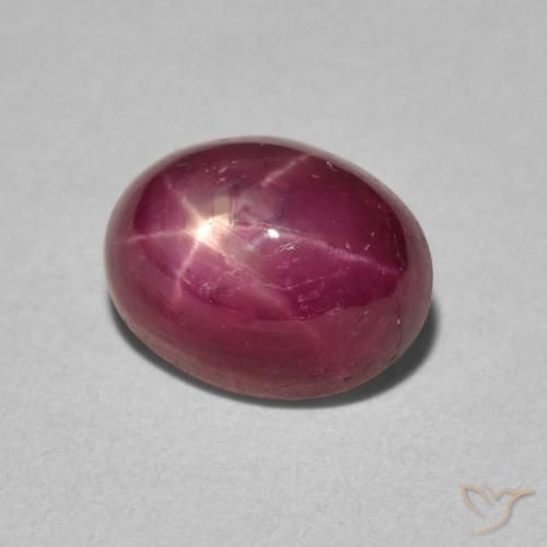 Rubino stellato naturale rosso da 3,42 ct, taglio ovale, opaco