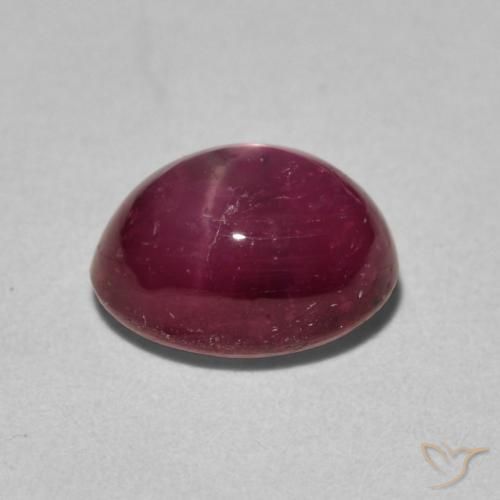 Rubino stellato naturale rosso da 3,42 ct, taglio ovale, opaco