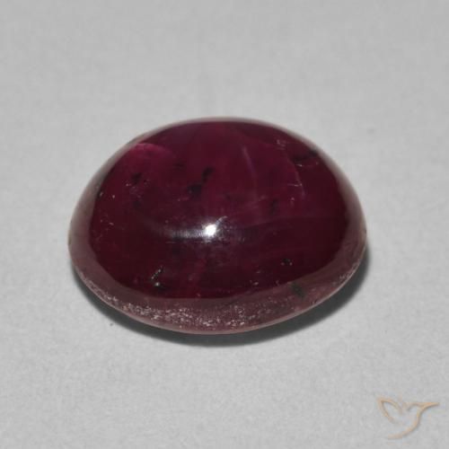 Rubino stellato naturale rosso da 4,58 ct, taglio ovale, opaco