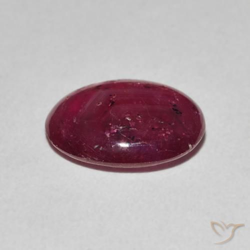 Rubino Stellato Rosso medio naturale da 3.16 ct, Ovale, Opaco
