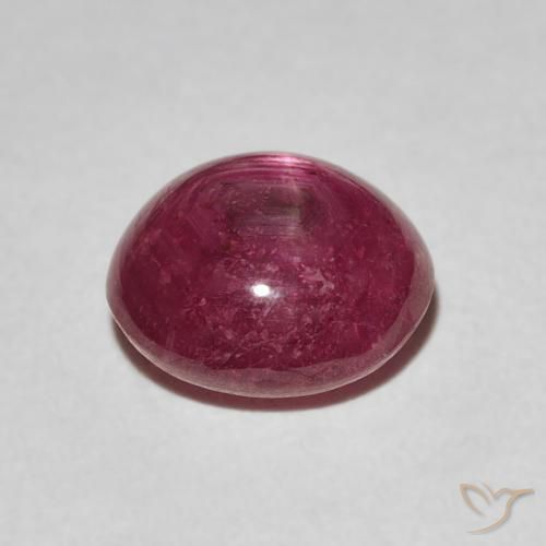 Rubino Stellato Rosso medio naturale da 3.31 ct, Ovale, Opaco