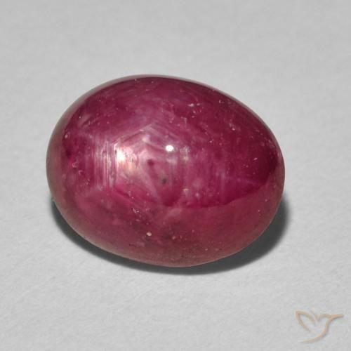 Rubino Stellato Rosso medio naturale da 5.10 ct, Ovale, Opaco