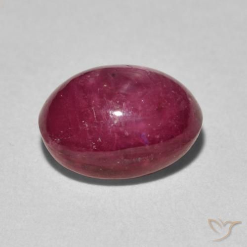 Rubino Stellato Rosso medio naturale da 5.10 ct, Ovale, Opaco