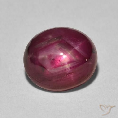 4.41ct Naturale Rosso medio Rubino stellato, Ovale, Opaco