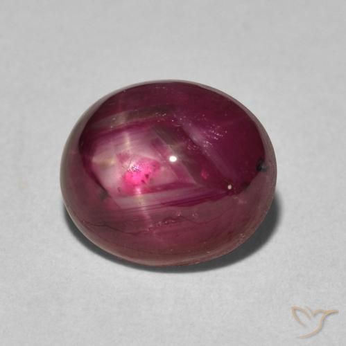 Rubino Stellato Rosso medio naturale da 4.41 ct, Ovale, Opaco