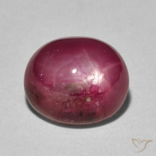 Rubino Stellato Rosso medio naturale da 5.15 ct, Ovale, Opaco