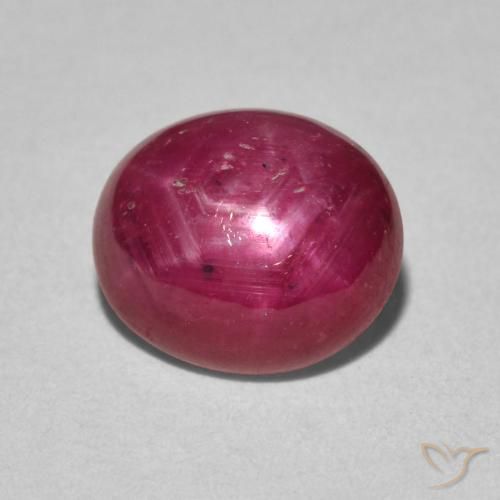 3.59ct Naturale Cremisi Profondo Rubino Stellato, Ovale, Opaco