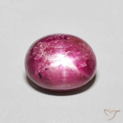 5.18ct Naturale Rosso tendente al rosa Rubino stellato, Ovale, Opaco