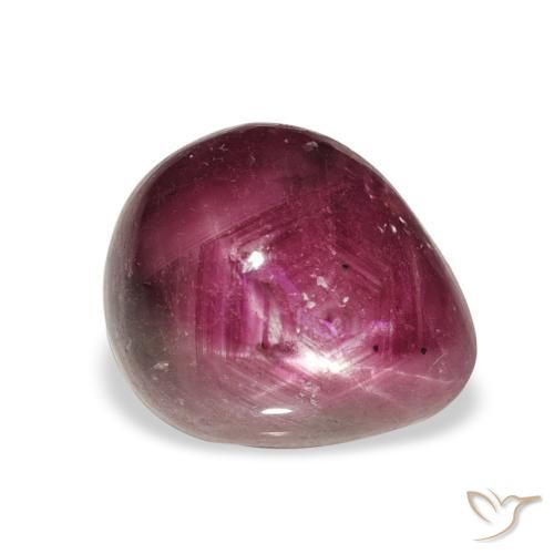 Rubino Stellato Viola medio naturale da 6.52 ct, Forma a pera, Opaco