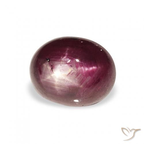 Rubino Stellato Viola medio naturale da 3.21 ct, Ovale, Opaco