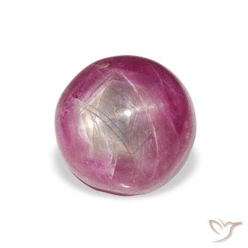 Rubino Stellato Magenta naturale da 6.08 ct, Rotondo, Opaco
