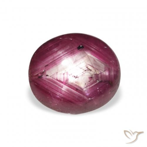 3.82ct Naturale Medium Dark-Purple Rubino Stellato, Ovale, Opaco