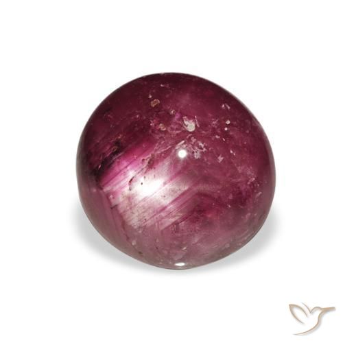 Rubino Stellato Medium Dark-Purple naturale da 4.27 ct, Rotondo, Opaco