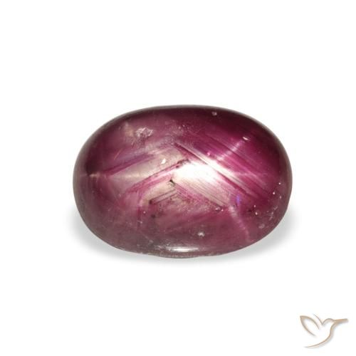4.27ct Naturale Medium Dark Reddish-Purple Rubino Stellato, Ovale, Opaco