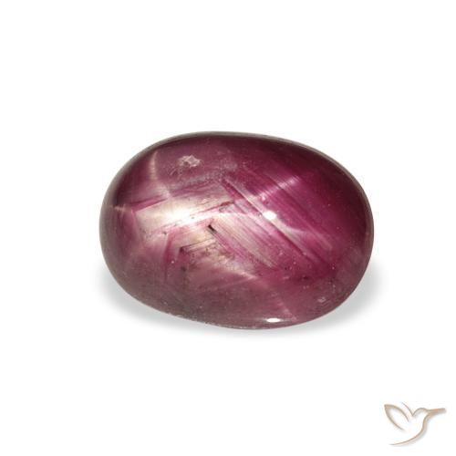 Rubino Stellato Medium Dark Reddish-Purple naturale da 4.27 ct, Ovale, Opaco