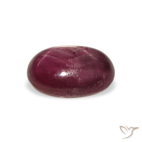Rubino Stellato Medium Dark Reddish-Purple naturale da 4.27 ct, Ovale, Opaco
