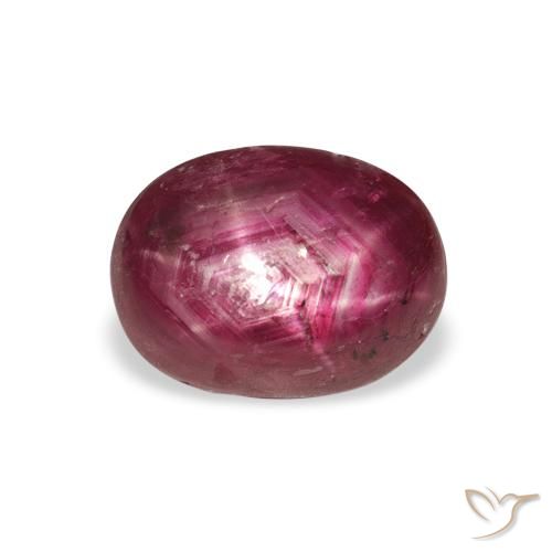 4.26ct Naturale Medium Dark Reddish-Purple Rubino Stellato, Ovale, Opaco