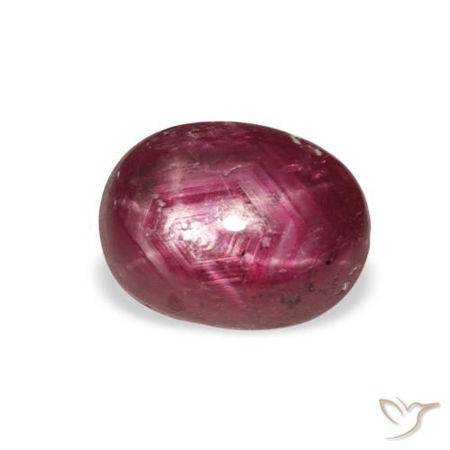 Rubino Stellato Medium Dark Reddish-Purple naturale da 4.26 ct, Ovale, Opaco