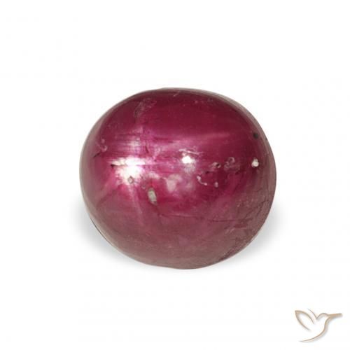 Rubino Stellato Magenta-Rosa naturale da 3.37 ct, Ovale, Opaco