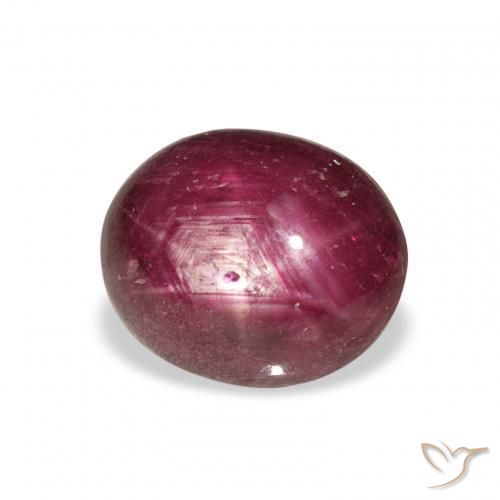 6.70ct Naturale Medium Dark Reddish-Purple Rubino Stellato, Ovale, Opaco