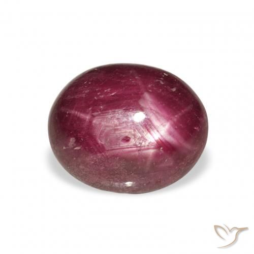 Rubino Stellato Medium Dark Reddish-Purple naturale da 6.70 ct, Ovale, Opaco