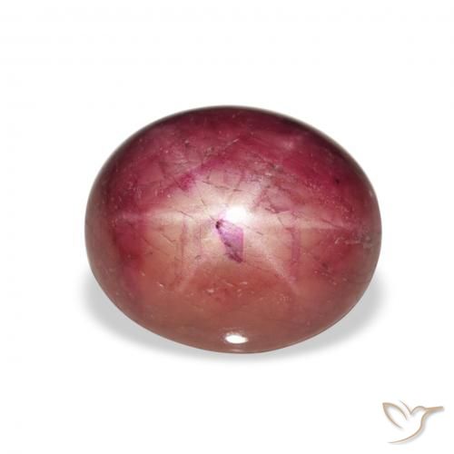 8.14ct Naturale Medium Light-Purple Rubino Stellato, Ovale, Opaco