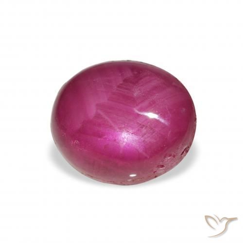 Rubino Stellato Rosa Bacca Viola naturale da 6.42 ct, Ovale, Opaco