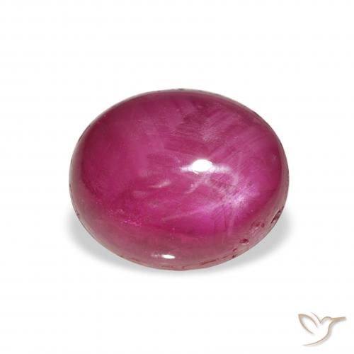 Rubino Stellato Rosa Bacca Viola naturale da 6.42 ct, Ovale, Opaco