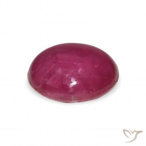 Rubino Stellato Rosa Bacca Viola naturale da 6.42 ct, Ovale, Opaco