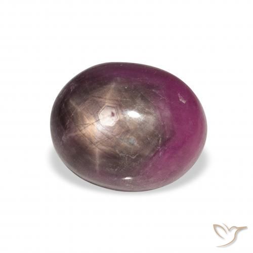 Rubino Stellato Viola rossastro naturale da 9.04 ct, Ovale, Opaco