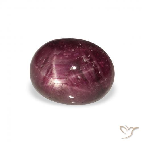 Rubino Stellato Prugna Viola naturale da 4.75 ct, Ovale, Opaco