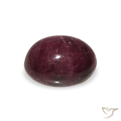 Rubino Stellato Prugna Viola naturale da 4.75 ct, Ovale, Opaco