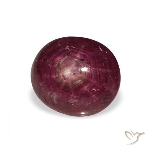 Rubino Stellato Rosso scuro naturale da 3.62 ct, Ovale, Opaco
