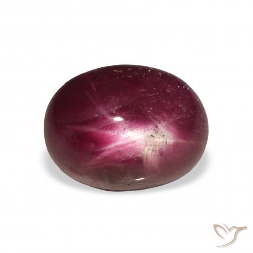6.34ct Naturale Rosso scuro Rubino Stellato, Ovale, Opaco