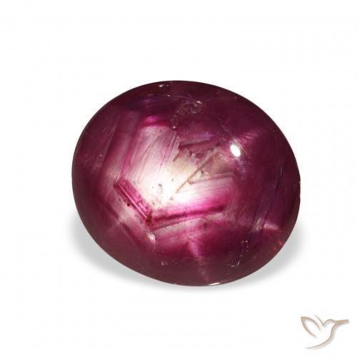Rubino Stellato Rosso scuro naturale da 3.53 ct, Ovale, Opaco