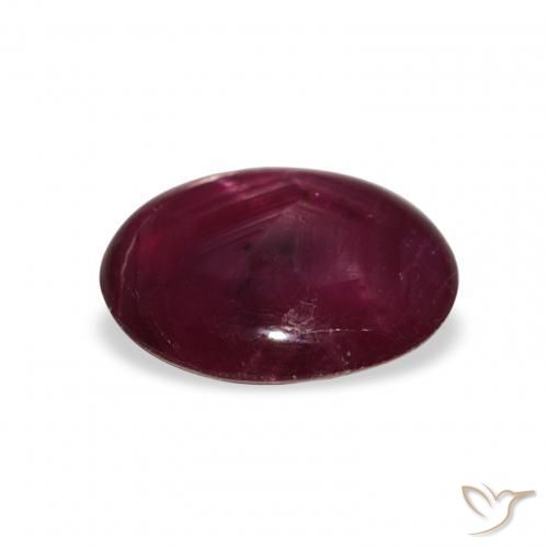 Rubino Stellato Rosso scuro naturale da 3.53 ct, Ovale, Opaco
