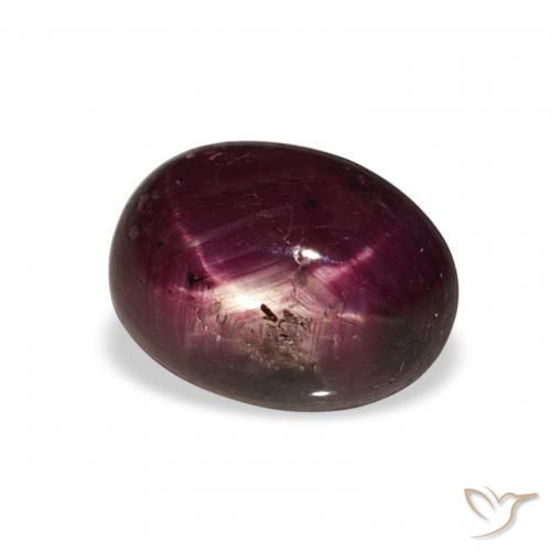 Rubino Stellato Rosso porpora intenso naturale da 5.20 ct, Ovale, Opaco
