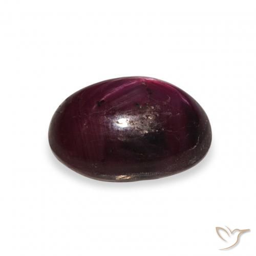 Rubino Stellato Rosso porpora intenso naturale da 5.20 ct, Ovale, Opaco