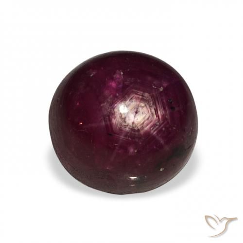 6.02ct Naturale Rosso scuro Rubino Stellato, Rotondo, Opaco