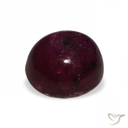 Rubino Stellato Rosso scuro naturale da 6.02 ct, Rotondo, Opaco