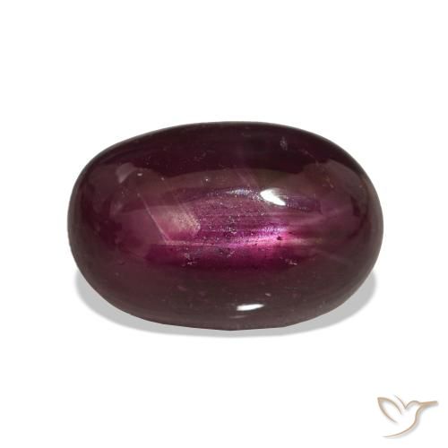 Rubino Stellato Rosso lampone naturale da 4.46 ct, Taglio ovale, Opaco