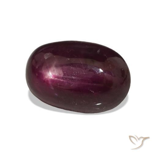 Rubino Stellato Rosso lampone naturale da 4.46 ct, Taglio ovale, Opaco