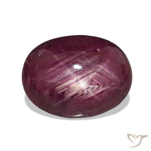 Rubino Stellato Rosso lampone naturale da 5.06 ct, Ovale, Opaco