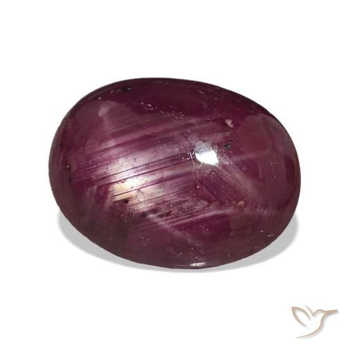 Rubino Stellato Rosso lampone naturale da 5.06 ct, Ovale, Opaco